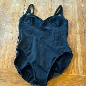 Vintage swim shaper one piece swimsuit black bathing suit size 14